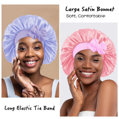My Novel Things satin bonnet elastic band wide soft ensures comfortable all-night wear.