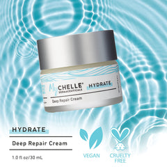 MyCHELLE Deep Repair Cream texture close-up showing creamy hydration.