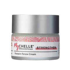 MyChelle Pumpkin Renew Cream hero shot shows lightweight daily moisturizer for all skin types