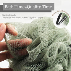 myHomeBody charcoal infused powder loofah highlights odor-absorbing feature