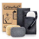 myHomeBody Soap Pocket Exfoliating Pouch in graphite gray ready for quick body exfoliation.