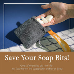 myHomeBody Soap Pocket Squares leftover soap saver demonstrates soap-saving functionality.