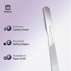 MyMed 14R dermaplane razor ergonomic handle showcasing comfortable grip during sessions
