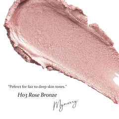 MYMERRY highlighter on brow bone for subtle lift and shine