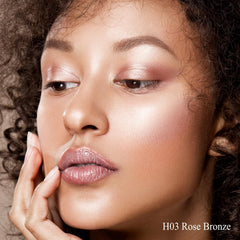 MYMERRY highlighter on cheekbone for bright, natural illumination