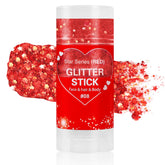 Mysense Red Body Glitter Stick packaging and applicator for quick sparkle.