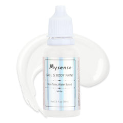 Mysense white face paint bottle closeup for bold cosplay color.
