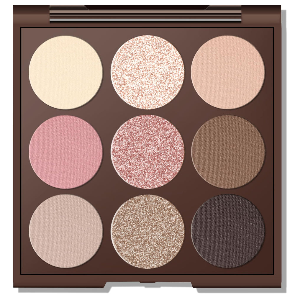 MYSTER ROSEY Neutral Eyeshadow Palette compact mirror for on-the-go touch-ups