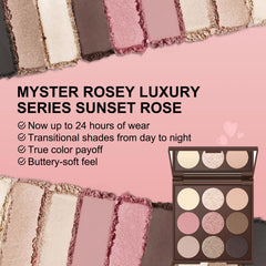 MYSTER ROSEY Neutral Eyeshadow Palette vegan formula for gentle wear