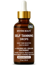 MYSTÉRE BEAUTÉ Hydrating Self-Tanning Drops bottle for a buildable glow.