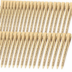 Mythos 40pcs golden duck-billed clips in packaging showing durable metal design