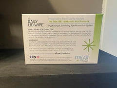 Myze tea tree oil illustration highlights natural cleansing ingredients.