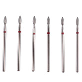 MZCMSL six flame-cuticle bits in case for precise cuticle cleaning.