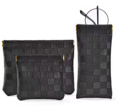 MZLUWM 3PCS makeup bag set showcases compact purse storage for travel organization.