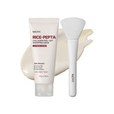 NACIFIC Rice Pepta Collagen Mask Pack close-up shows firming glow for radiant skin.