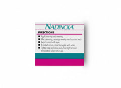 Nadinola packaging box highlights niacinamide and hexylresorcinol formula
