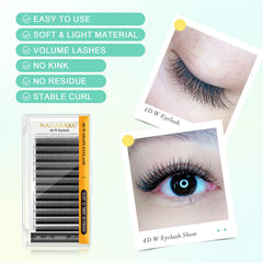 NAGARAKU 4D W shape lash fans picked with tweezers for quick fans.
