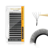 Nagaraku 5D W-shape lash fan closeup shows easy fan formation for faster lash apps.