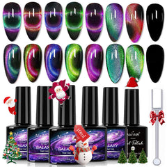 NAIL GIL Cat Eye gel polish with black base showing dramatic magnetic cat eye effect