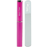 Nail Tek Crystal File close-up shows a glass surface for gentle shaping and smooth edges