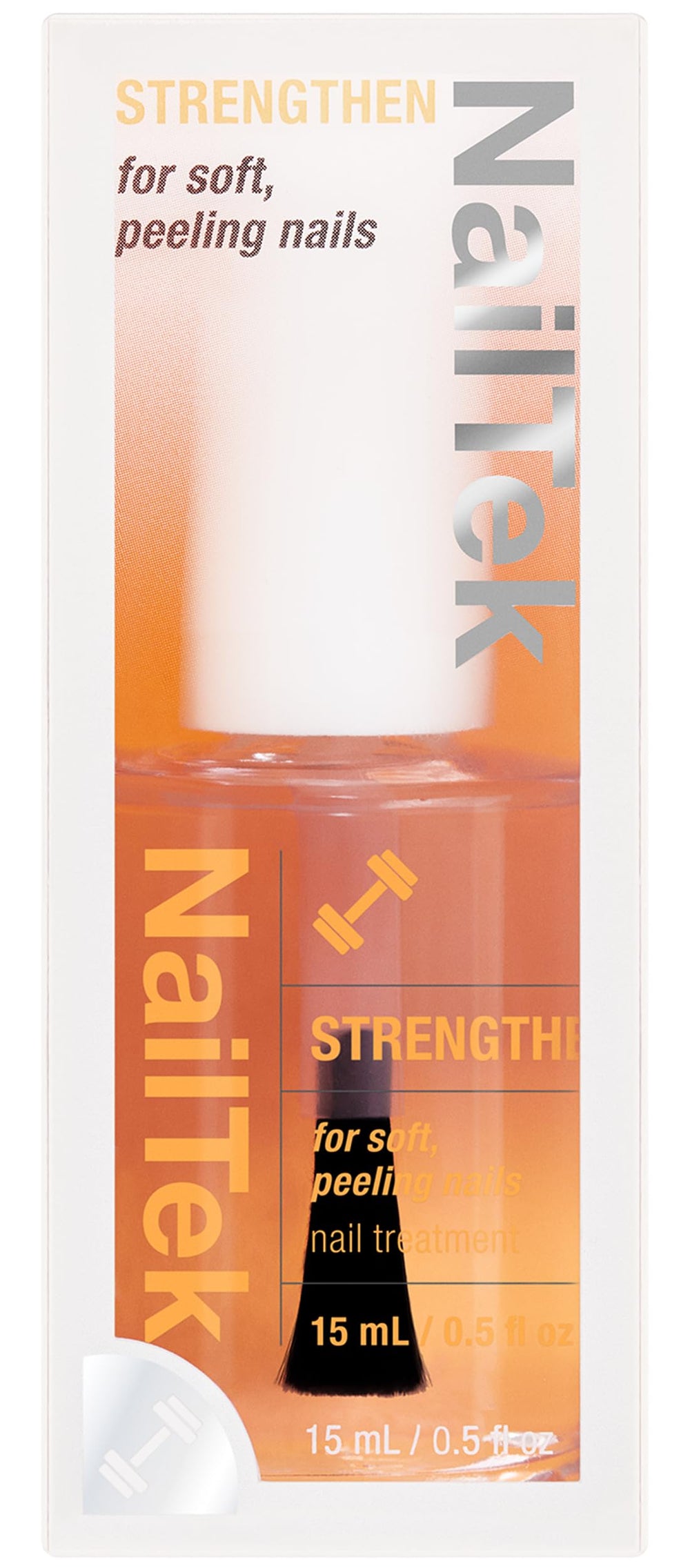 Nail Tek Formula 2 bottle front with precise brush for easy, salon-grade application