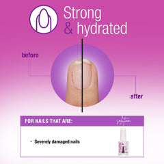 Nail Tek Hydrate nails after treatment with improved shine and flexibility.