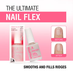 Nail Tek Ridge Filler micro-fiber formula helps even ridge concealment.
