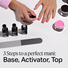 Nailboo activator curing process highlighting quick set