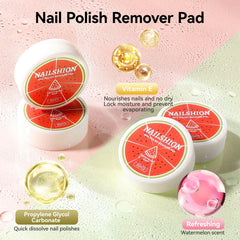 Nailshion watermelon-scented wipes provide a refreshing polish-removal experience.