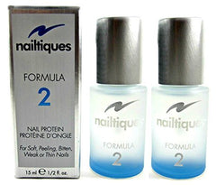 Nailtiques Nail Protein Formula 2 pack of bottles supports stronger nails and reduces peeling with consistent use