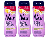 Nair Body Cream Hair Remover application shows smooth skin after use.