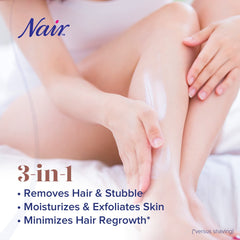 Nair Leg Mask massage on calf exfoliates and cleanses