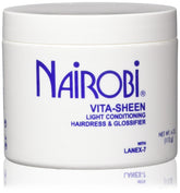 Nairobi Vita-Sheen bottle-pour demonstrates lightweight conditioning for smooth hair