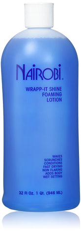 Nairobi Wrapp-It Shine bottle 32oz ready for heat styling protection.