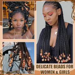 NAISKA dreadlock jewelry beads close-up highlights lightweight finish