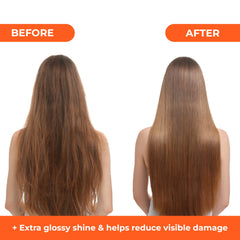 Naissant Elixir Argan Oil Hair Treatment pour-over bottle in action delivering lightweight hydration.