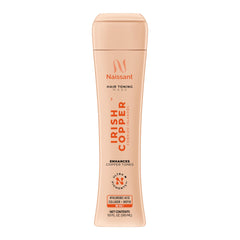 Naissant Irish Copper Hair Toning Mask bottle close-up shows copper deposit potential