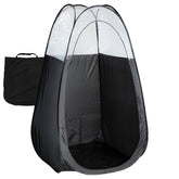 Naked Sun Black Spray Tan Tent with an open clear top for visible color guide.