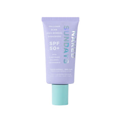 Naked Sundays SPF50 bottle close-up showing mineral sunscreen for daily protection and priming