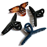 Nalodu hair claw clip large 4-inch butterfly matte black with a secure no-slip grip.