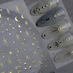 Namrec luxury moon star nail stickers packaging shot highlighting premium manicure options.