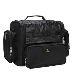 NAONAYA makeup brush bag tall compartments keep brushes organized during travel.