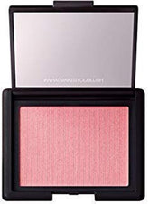 NARS Orgasm blush compact front view showing peachy pink with golden shimmer for luminous cheeks.