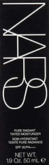 NARS Pure Radiant tinted moisturizer swatch in lightest shade showing pink-yellow undertones for natural glow