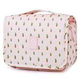 Narwey cactus toiletry bag front view with hanging hook for easy access on the go
