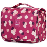 Narwey hanging toiletry bag red flower main view for travel organization