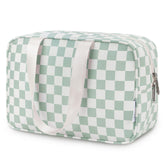 Narwey large checkered bag mint green full view for travel organization