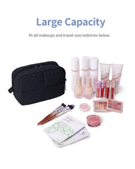 Narwey Puffy makeup bag durable fabric detail emphasizes water-resistant nylon and sturdy stitching.