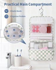 Narwey mint green checkered bag material close-up highlighting waterproof fabric protection.