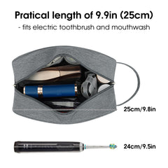 Narwey travel toiletry bag grey sturdy side handle for easy carrying